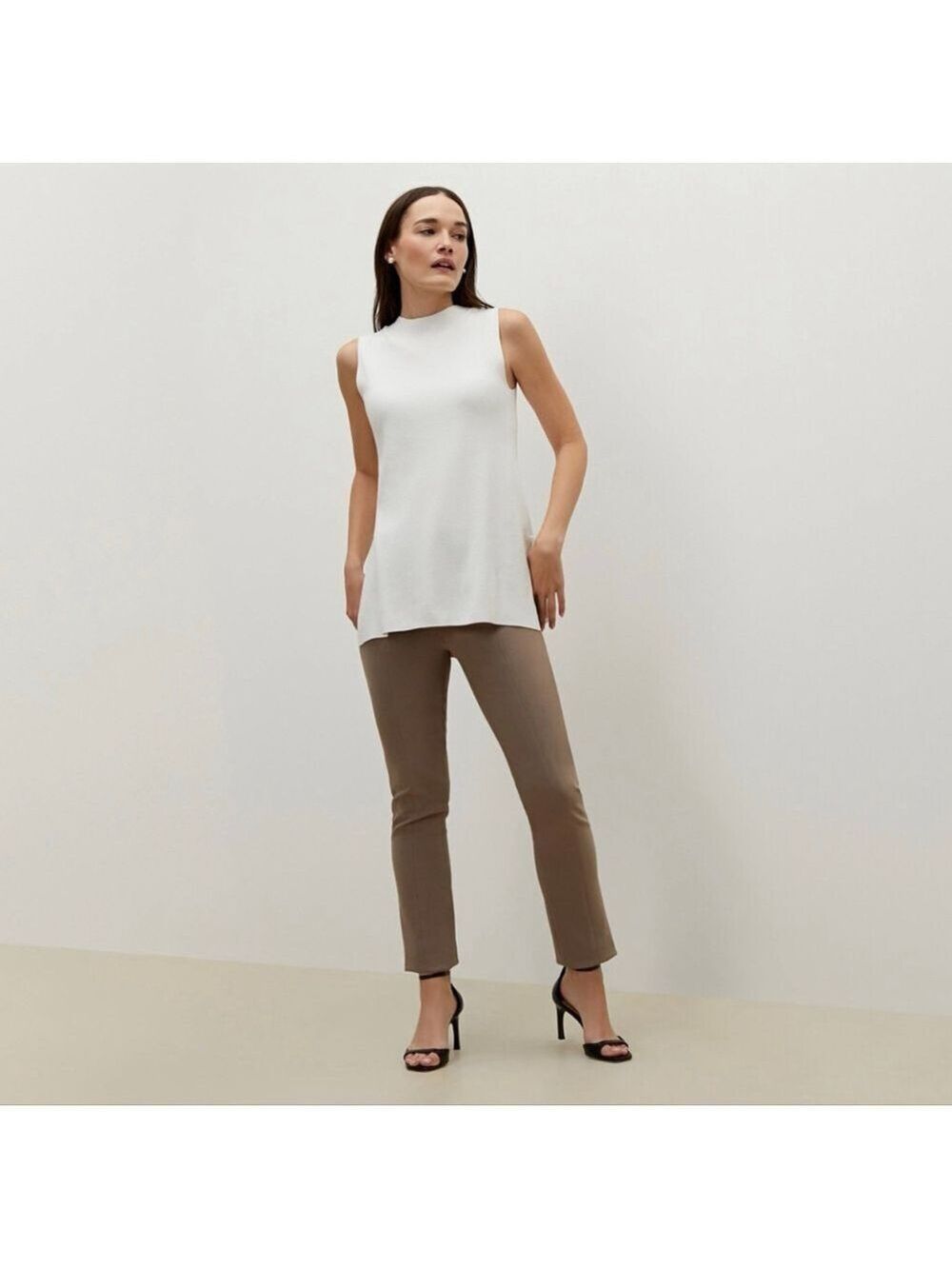 Women's M.M.LaFleur Giulia Minimal Mock neck Sleeveless Sweater Top XS